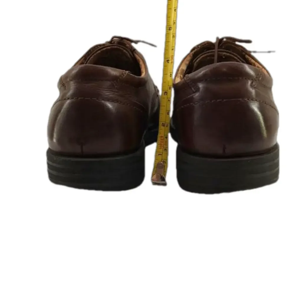 DOCKERS Men’s Brown Leather w/Derby Style Open Lacing System Dress Shoes—Sz 9.5M
